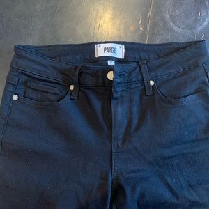 paige black denim skinny jeans